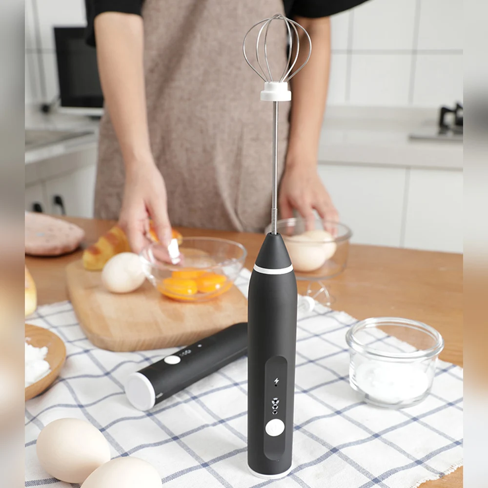 

2 In 1 Stainless Steel Electric Egg Beater Machine Handheld Milk Frother 3 Adjustable Speeds Low Vibration Noise Cooking Tool