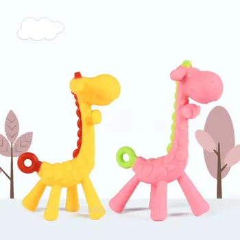 

Baby Teethers Giraffe&Deer Gum Tooth Stick Food Grade Silica Gel Teething BPA Free Safe Infant Pacifier Care Chew Toy