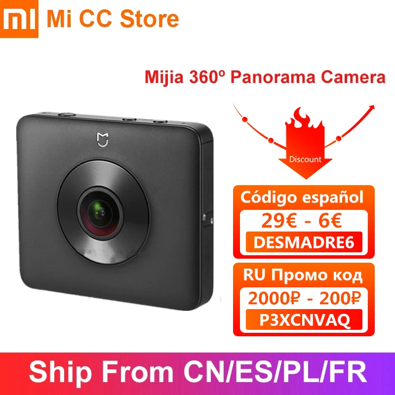 Xiaomi-cámara panorámica Mijia 360, Videocámara portátil de 3,5 K, clasificación IP67, WiFi, Bluetooth, minicámara deportiva