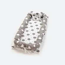 Переносная детская кроватка-гнездо, съемная моющаяся защитная подушка для путешествий, Детская Хлопковая Колыбель для новорожденных