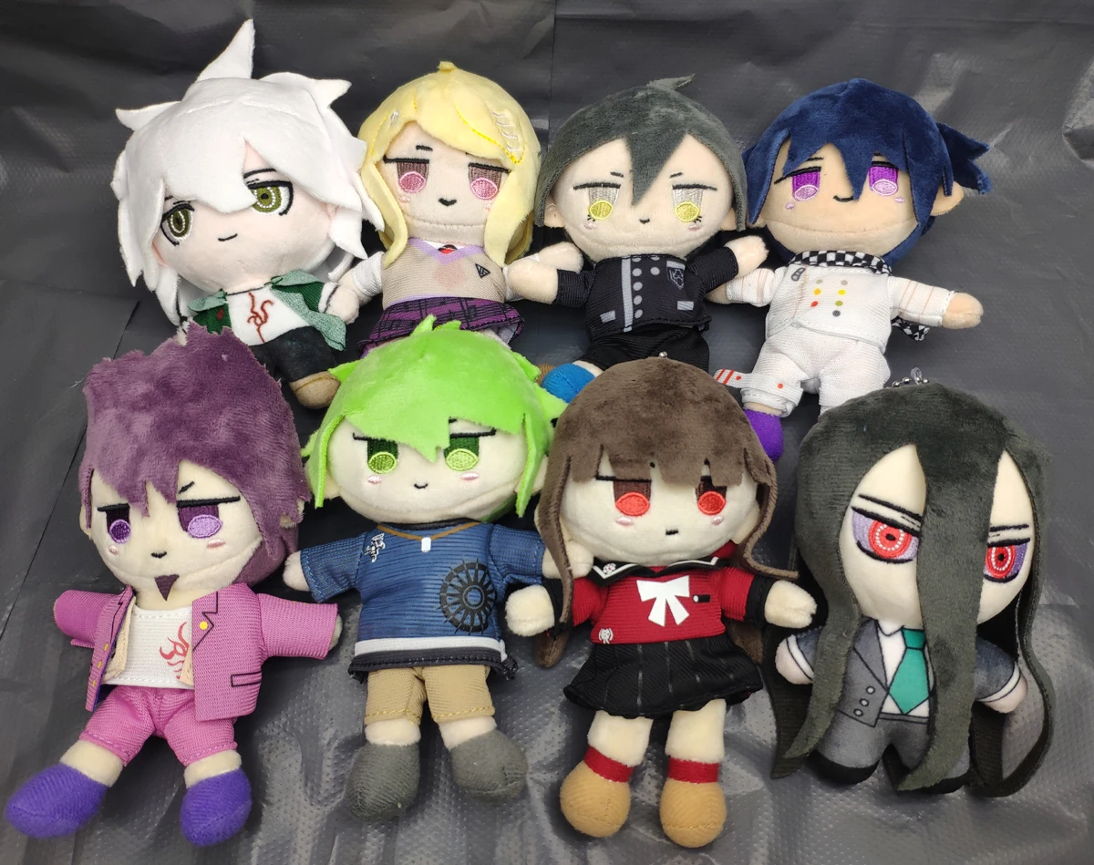 

8pcs Anime Danganronpa V3 Dangan Ronpa Oma Kokichi Nagito Komaeda Saihara Maki Plush toy doll key chains