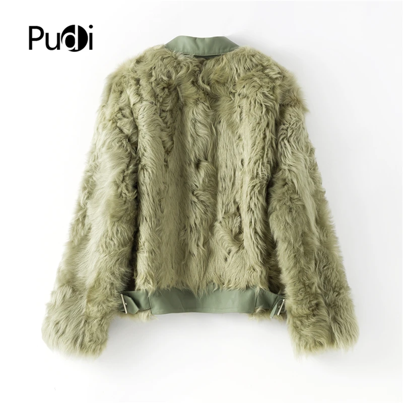 PUDI B401704 женская зимняя мотоциклетная куртка с натуральным овечьим мехом, Женская куртка для отдыха