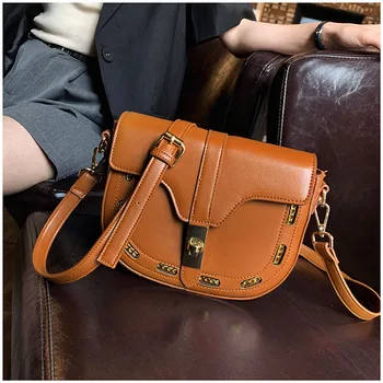 

Gusure Crossbody Bag For Women Messenger Bags Pu Leather Shoulder Bag Fashion Famous Brand Lady Semicircle Saddle Purse tote