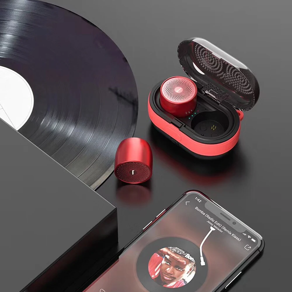 Мода 2 шт Мини Портативный TWS Bluetooth динамик новейший Япония лучший звук/бас качество для телефона компьютер музыка открытый MP3 - Цвет: Red