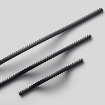 

Goo-Ki European Streamlined Double Hole Centers Pulls Black Cabinet Long Handles Drawer Knobs for Furniture Handle Hardware