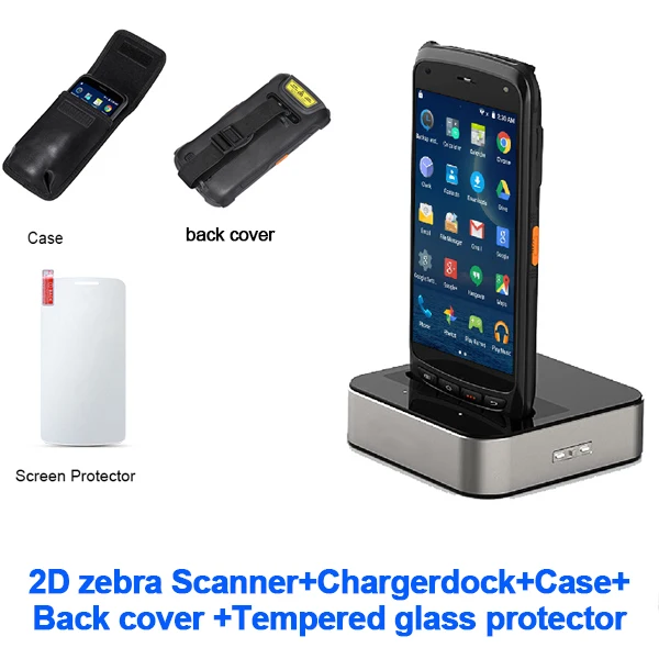 with Accessories IssyzonePOS Ручной Android сканер pos-терминал 2D штрих-код PDA прочный сканер 4G WiFi gps Bluetooth NFC PDA сборщик данных - Цвет: with Accessories