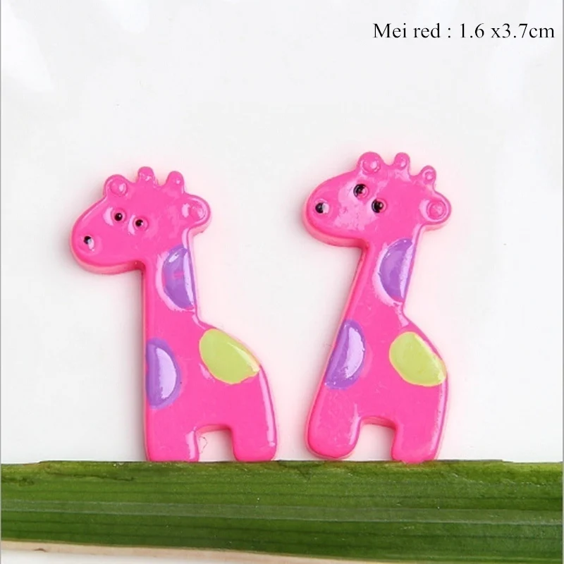 10PCS Cartoon Giraffe Resin Accessories DIY Phone Decorative Craft Supplies Children Hairpin Flat Back Planar Resin Material