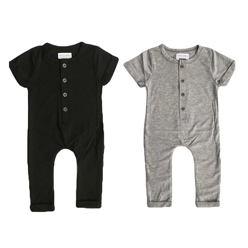 Одежда для новорожденных мальчиков и девочек, летний весенний комбинезон, повседневный комбинезон с короткими рукавами, твердые наряды