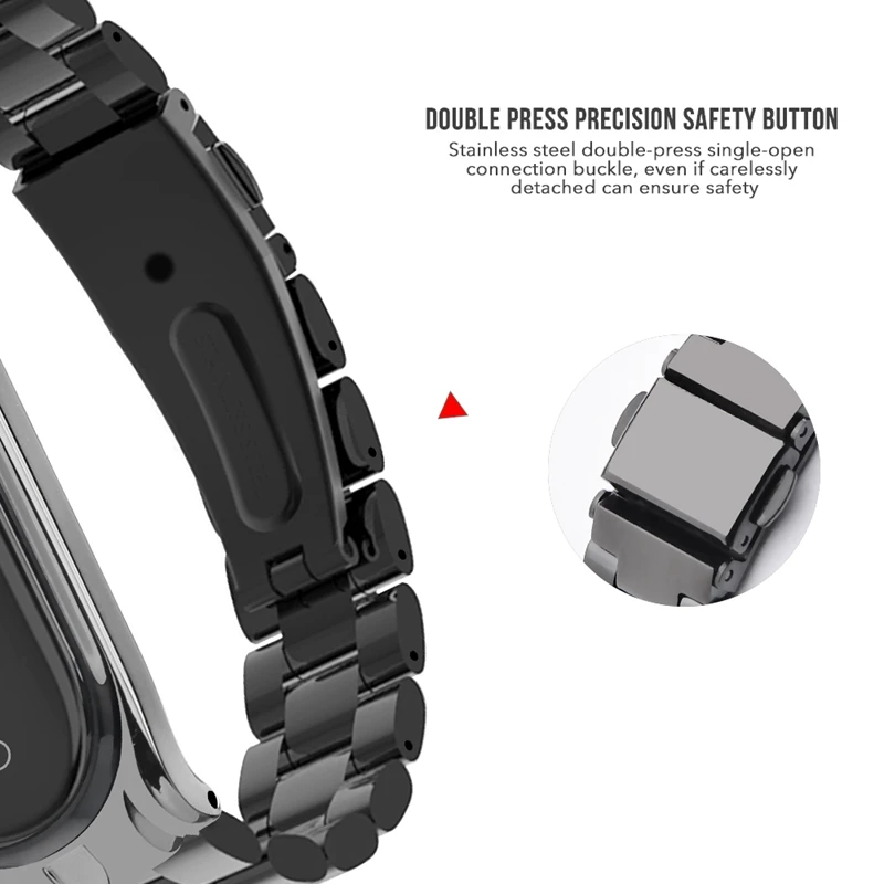 Сменный браслет для Xiaomi mi Band 3 4 ремешок для часов металлический Безвинтовой ремешок для mi Band 3 4 ремешок на запястье