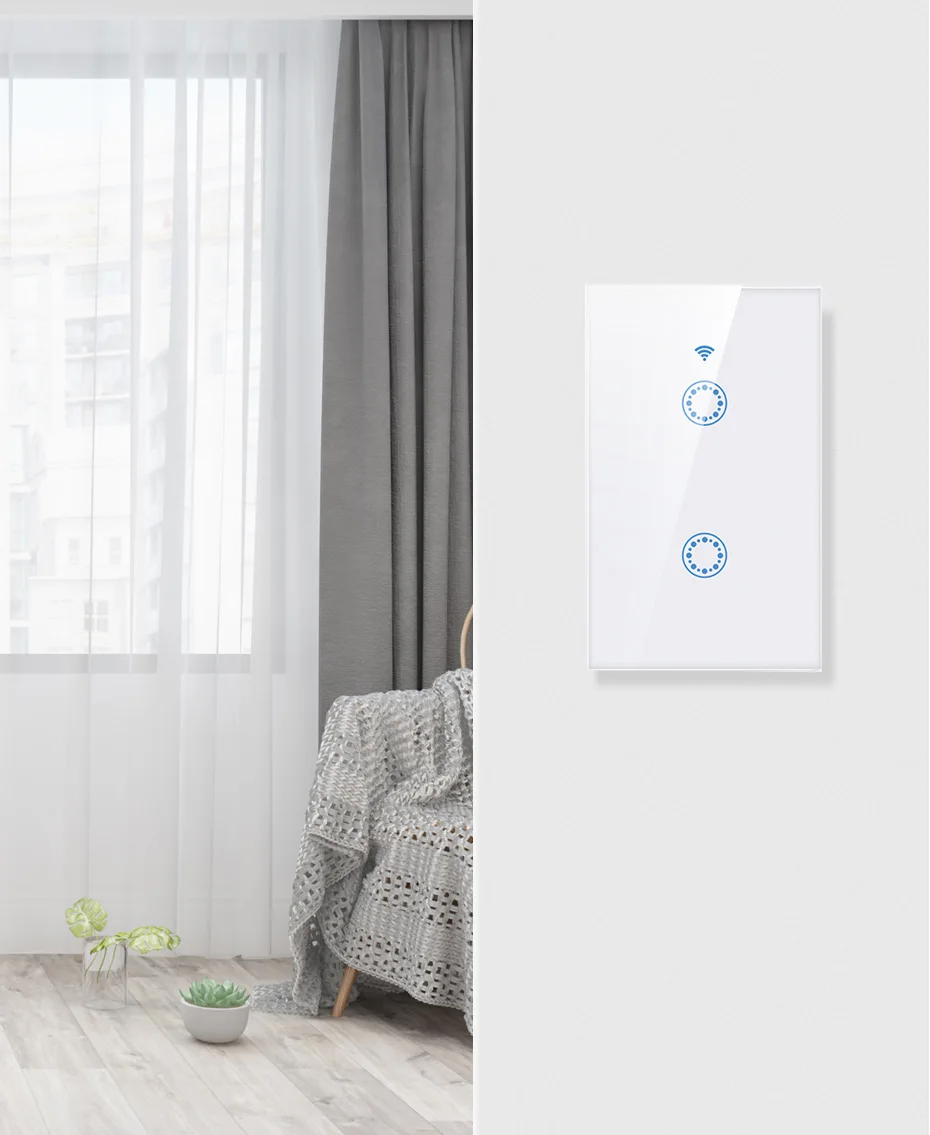 Стандарт ЕС Tuya/Smart Life/ewelink 1/2 банда 1 способ WiFi настенный светильник сенсорный переключатель для Google Home Amazon Alexa Голосовое управление