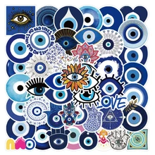 

10/30/50PCS Evil Eye Sticker Luggage Suitcase Helmet Laptop Phone Case Skateboard Sticker Evil Eye Sticker Wholesale