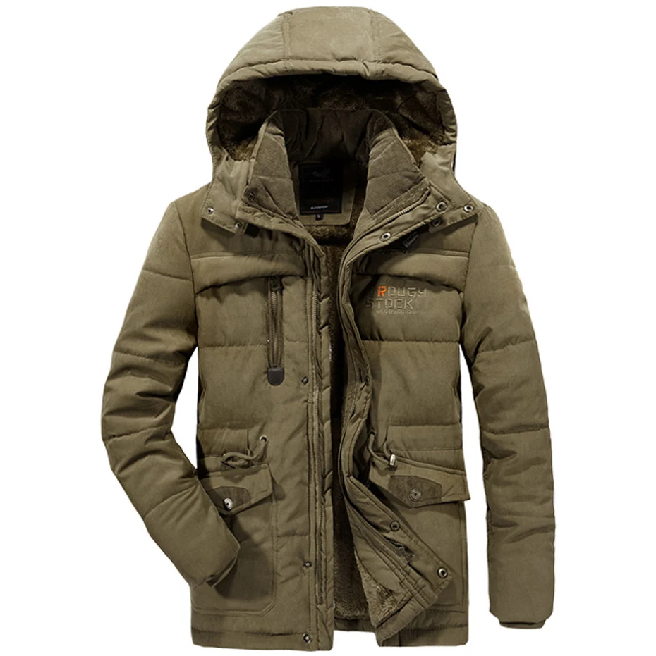 Preise Herren Winter Warme Pelz Fleece Jacke Plus Größe 5XL 6XL 7XL 8XL Verdicken Baumwolle Gepolsterte Parka Männliche Mit Kapuze Windjacke armee Mantel