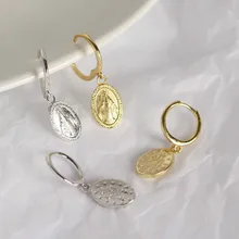 Женские серьги 925 пробы серебряные серьги красивые маленькие серьги-гвоздики Девы Марии женские свадебные модные аксессуары