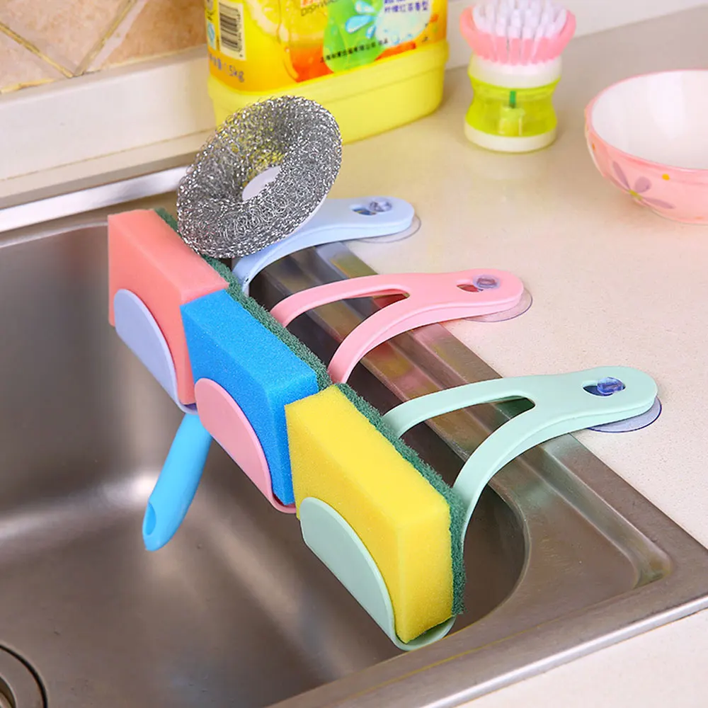 

Multi-functional Kitchen Bathroom Sink Drying Rack Sponges Holder Drying Rack for Dishes Suction Rack Cloths Scrubbers Storage