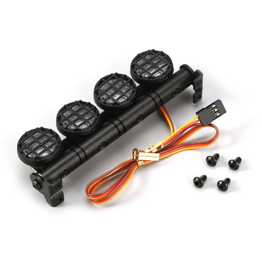 

AX-506W Multi-function Ultra Bright Lamp LED Roof Light Bar with 4 Spotlights for 1/10 1/8 RC Car HSP TAMIYA CC01 Axial SCX10