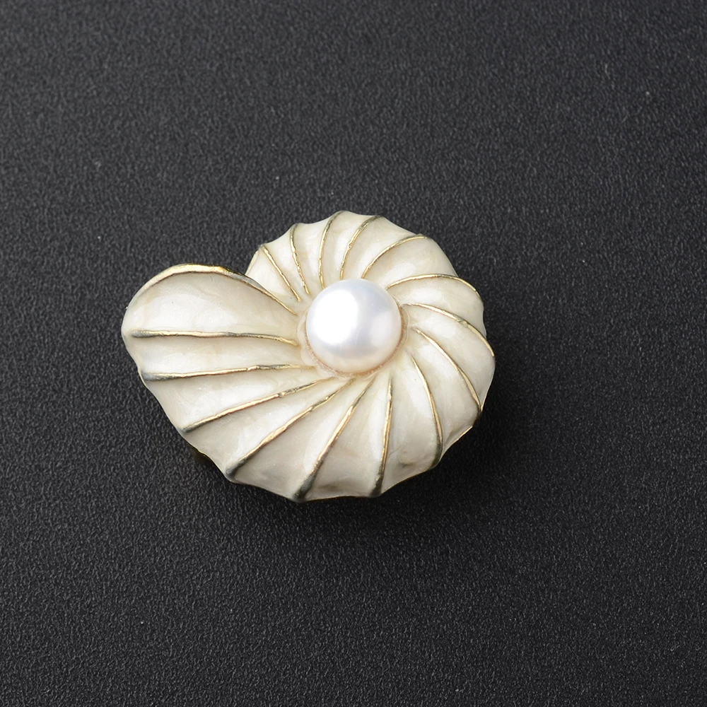 

Модные ювелирные изделия, высококачественные эмалированные булавки белого цвета с жемчугом