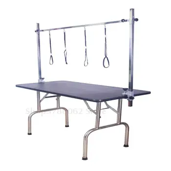 

Pet Grooming Desk Hanger stainless steel support for Professional Dog Beauty Table Dog Accessories with 4 *slings 2*Clips