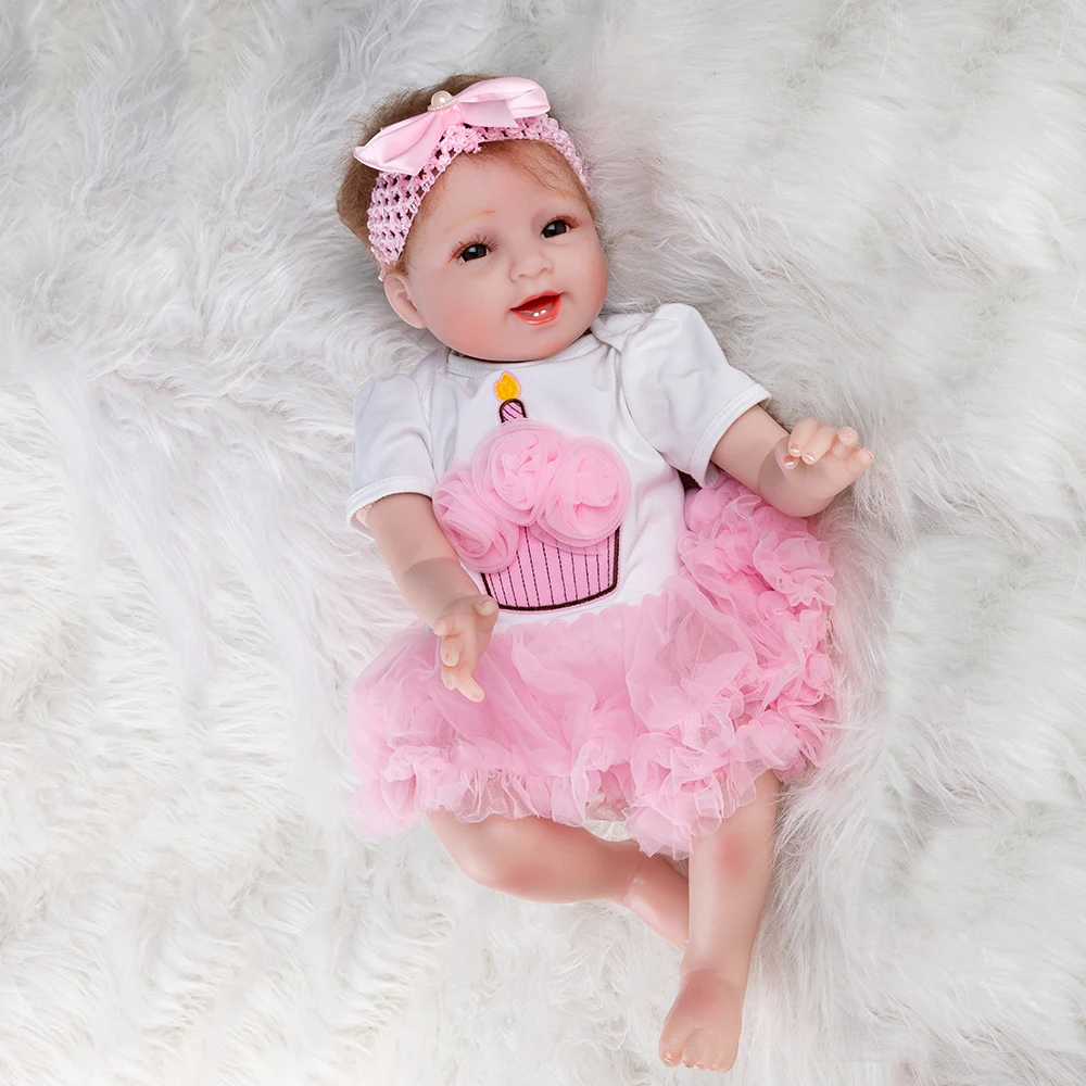 Реалистичные Reborn Baby Doll Игрушки для новорожденных 55 см тело реалистичные девочка Силиконовые Bonecas Bebes Reborn baby dolls
