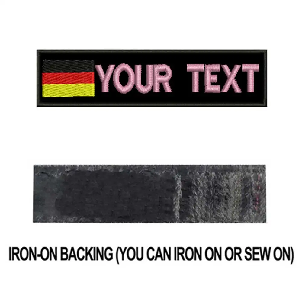 pink iron on Пользовательские флаг Германии армии военные имя патчи персонализированные железные на крючок подложки - Цвет: pink iron on