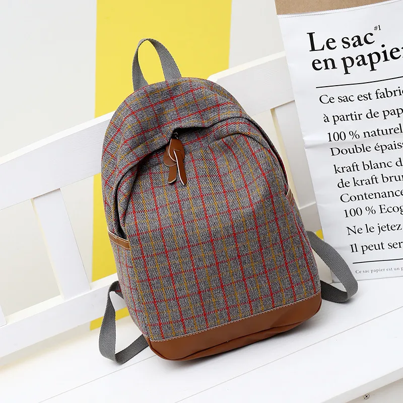

2019 new JIULIN high-quality fashion simple lattice college wind student bag school bag