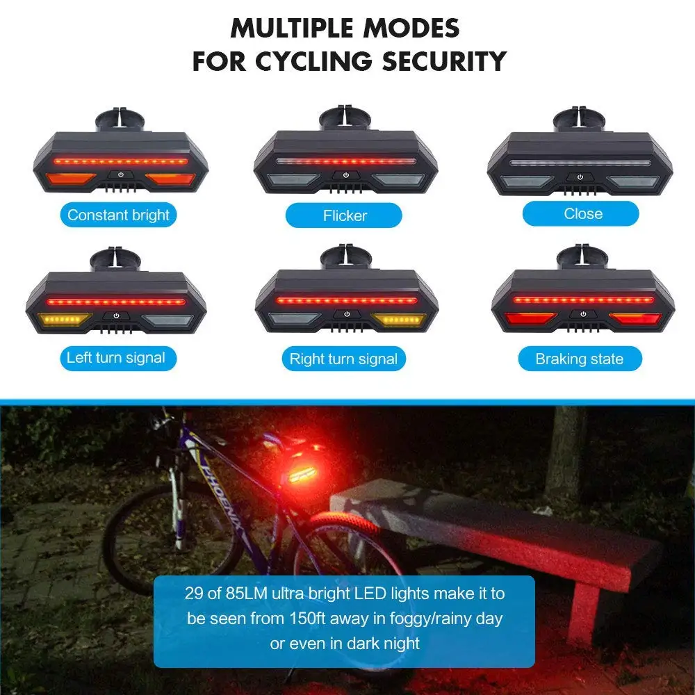 Excellent Bike TailLight USB Rechargeable LED Bicycle Rear Light Cycling Safety Flashlight IPX4 waterproof for Helmet Cycling Safety Light 2
