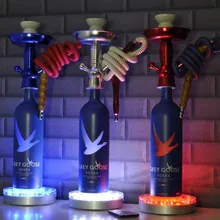 COURNOT акриловый и металлический светодиодный светильник для кальяна с пультом дистанционного управления RGB красочные Водопроводные Трубы Narguile Chicha аксессуары