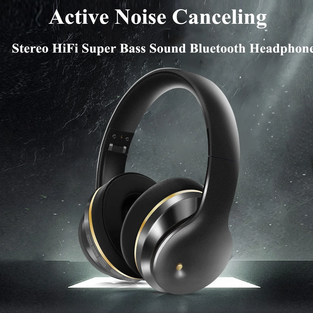 Fones de Ouvido com Cancelamento Ruído sem Fio Estéreo para Iphone Anc sem Fio Bluetooth Dobrável Jogos Alta Fidelidade Android Inteligente 2 Eletrônicos