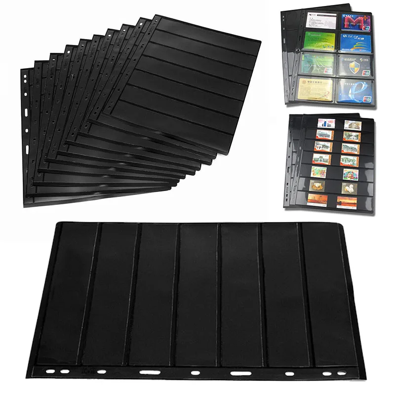 Ciieeo 20 Pcs Stamp Collection Sticker Binder Clear Plastic Folders Black  Binders Stamp Stock Sheets Coin Collection Binder Stamp Collecting Album