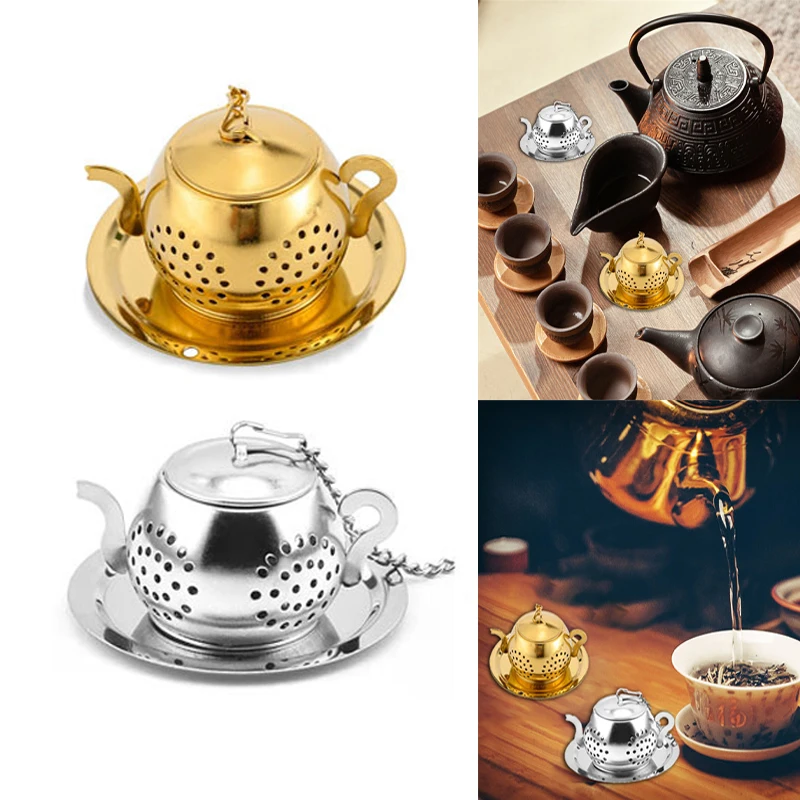 Tea Strainer Teapot Shape Loose Tea Infuser Stainless Steel Leaf Tea