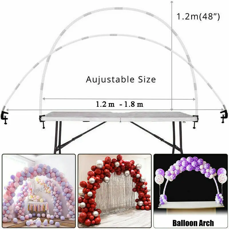  12pcs/Set Large Balloon Arch Set Column Stand Clip Frame Kit Birthday Wedding Party Decor E2S