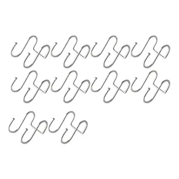 

Stainless Steel Double S Shape Storage Hook for Bathroom Kitchen Wall and Door Organizer Accessories(10 Pack)