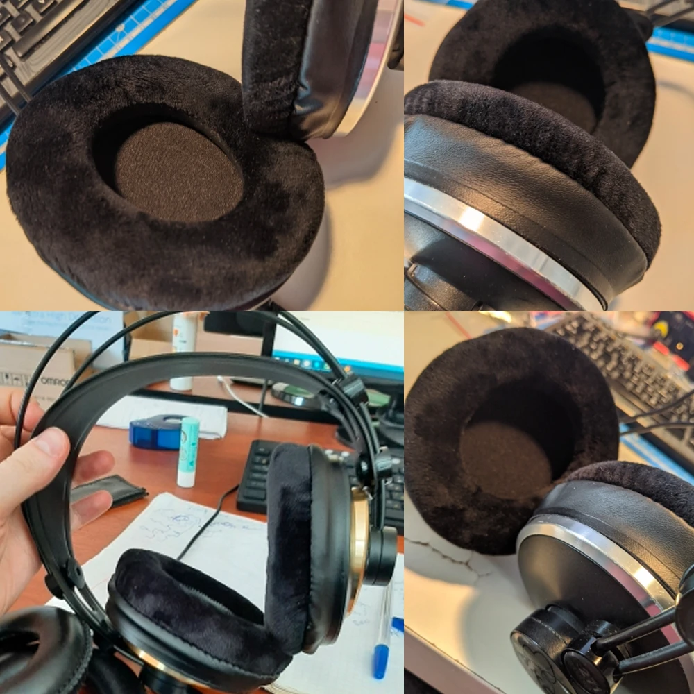 Substituição Ear Pads para Akg Couro Almofada Velvet Earmuff Fone de Ouvido K240 Studio K241 K242 K270 K271 K272 Mkii mk - Image 2