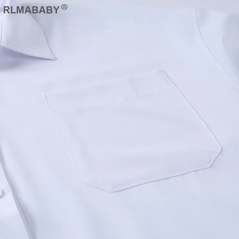 Boyfriends Loose Sexy White Blouse Shirts Elegant Turn-Down Collar Lantern Sleeve Oversize Women Blouse Casual Fashion Shirts