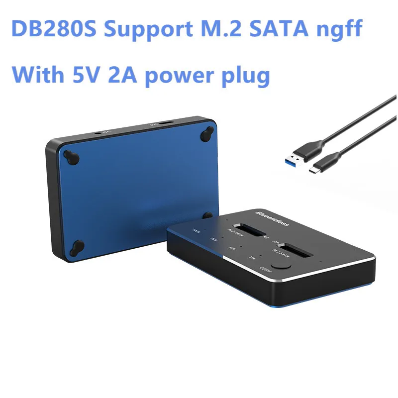 Blueendless Dual bay ssd enclosure usb c m2 ssd external case m2 NVME/NGFF case hdd SSD docking station usb c clone function external hard drive case ssd enclosure hard drive enclosure external hard drive box hdd case enclosure