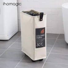 Японский стиль корзина для хранения узкая сетка пуловер со шнурками сверху железная коробка с колесами ёмкость для хранения грязной одежды корзина zang