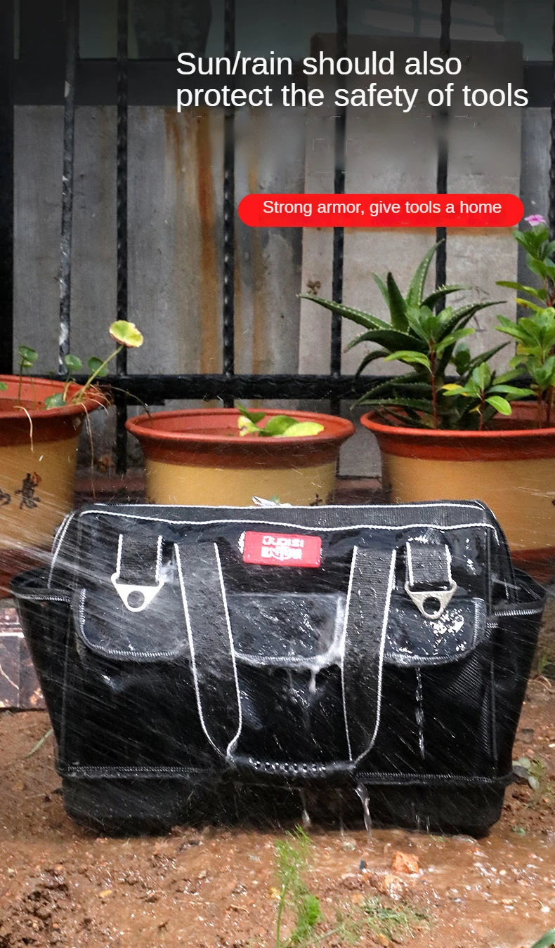 tool chest Tool Bag Thickened Fabric Electrician Bag 1680D Oxford Waterproof Wear-Resistant Strong Anti-Fall Storage Toolkit best rolling tool box