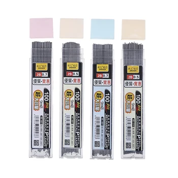 

100Pcs/Box Graphite Lead 2B Mechanical Pencil Refill Plastic Automatic replace Pencil Lead 0.5,0.7 Promotion