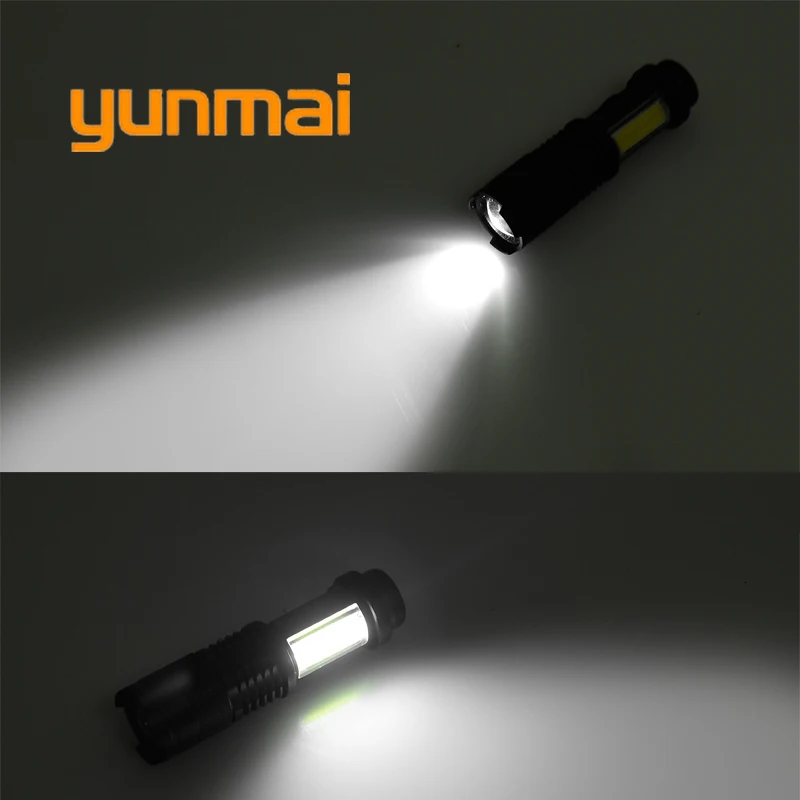 Yunmai Новый Q5 + COB 3800lm алюминиевый светодиодный фонарь Водонепроницаемый зум