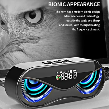 

New M5 Cool Owl Design Bluetooth Speaker LED Flash Wireless Loudspeaker FM Radio Alarm Clock radio TF Support Select Songs