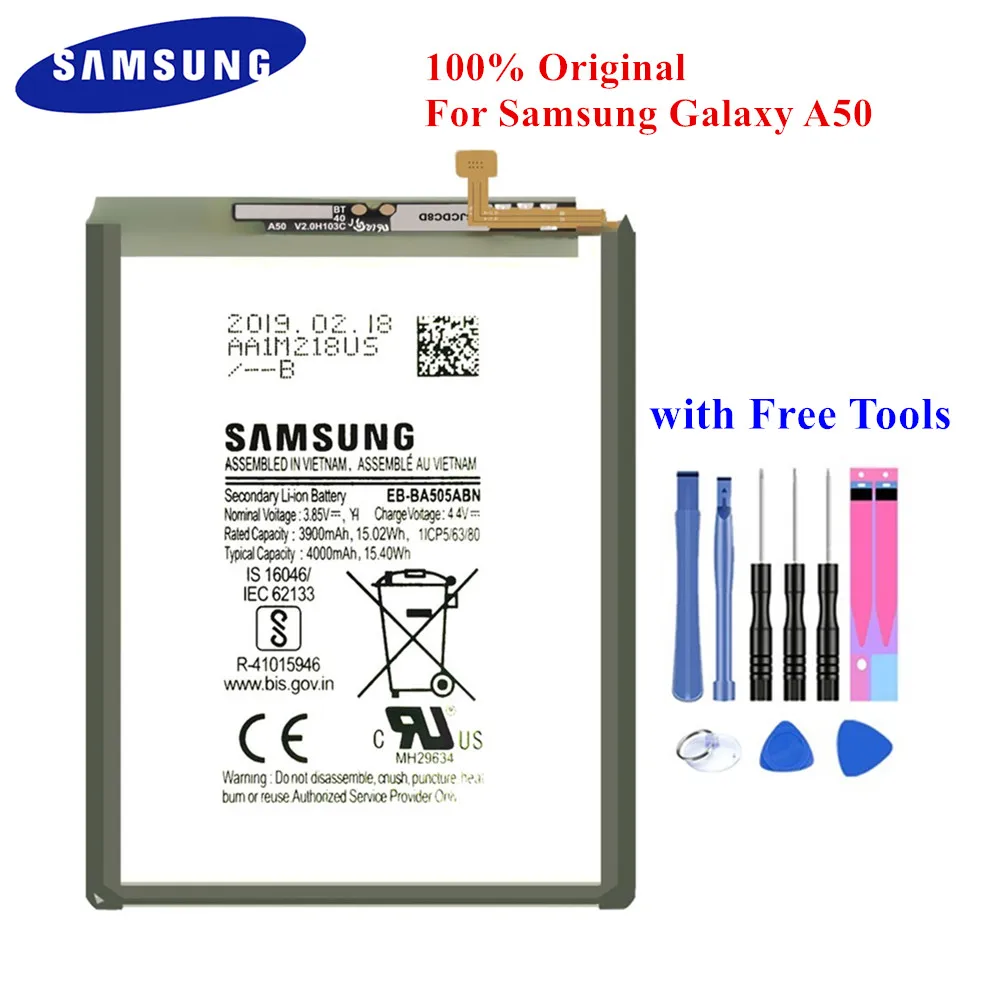 Оригинальная Аккумуляторная батарея Samsung телефон Galaxy A50 3900 FN/DS A505GN/DS A505W 4000 мАч с