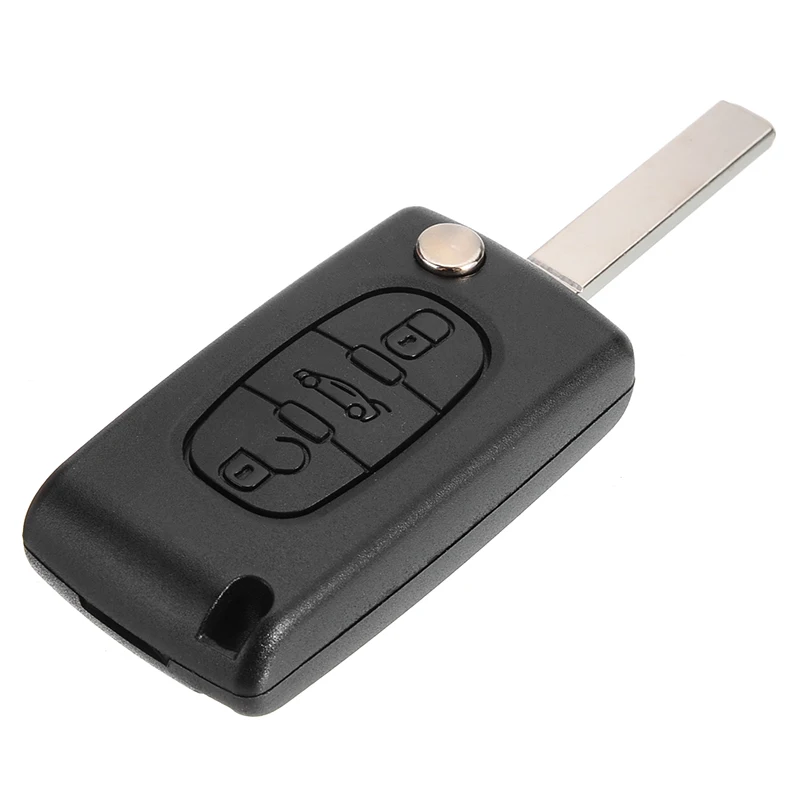 

3 Button Car Key Case Uncut Blade Flip Folding Remote Key Case Shell Key Protection Cover For Peugeot 207 307 407 SW 308 607