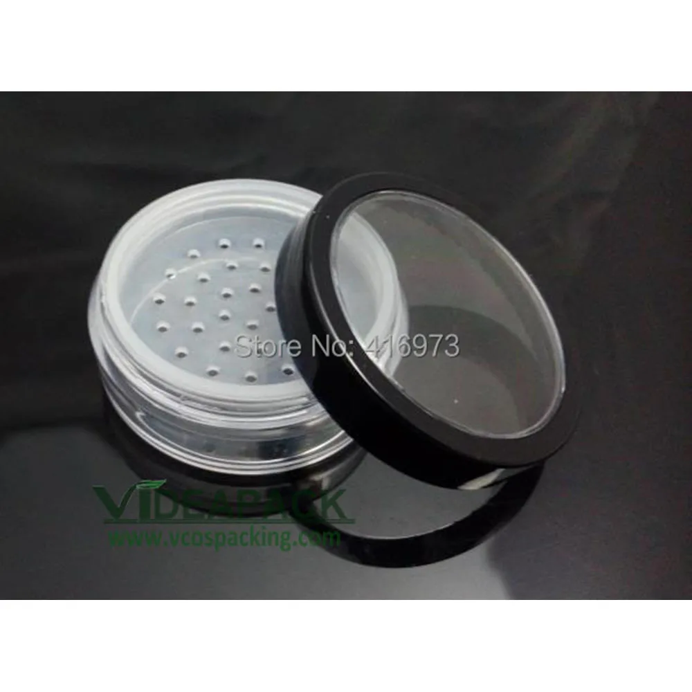 100pcs/lot 20ml / 10g Loose Powder Jar With Sifter Container With Clear