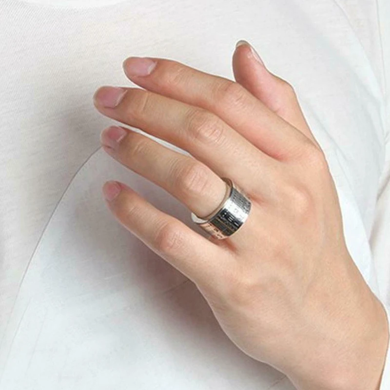 Ретро Широкий вращающийся номер часы время лучший цвет стальной браслет кольцо круг дизайн