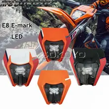 12V LED Motocross doble deporte E8 Emark faro para SX-F SX EXC XC-W XC-F WR DRZ KLX KX YZ F de la bici de la suciedad carenado máscara lámpara