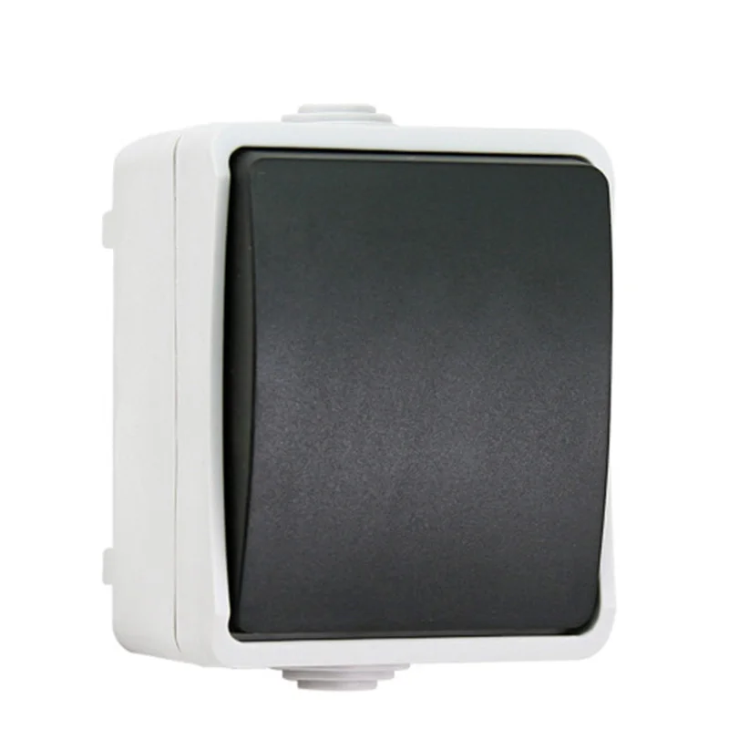 

IP44 Waterproof Dust-proof Wall Switch 1 Gang 1 Way Outdoor Push Button Switch For Kitchen Bathroom 250V