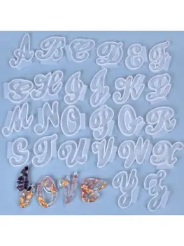 

26Pcs/Set DIY Crafts English Letters Crystal Epoxy Resin Mold A-Z Alphabet Shaped Pendant Key Chain Silicone Mould