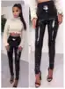 Gothic Strethcy Shiny Wet Look PU Leather Leggings Women Black Slim Push Up Long Pants Ladies Sex Skinny Leggings ► Photo 2/6