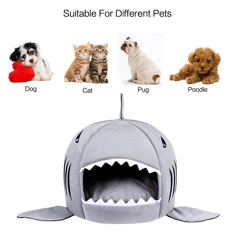 cheap 1Bed Small Medium Pet Bed Kitten Indoor House Kennel Washable Mat PC Shark Dog Bed Cat Beds amp; Mats House Pet Sleeping Sofa