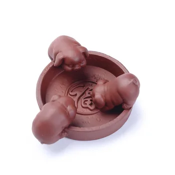 

Yixing Three Little Pigs Drink Creative Clay Tea Ornaments Tea Set Ceramic Tea Utensil Tea Ceremony Tea Pet Mini TeaSet Tea Pet