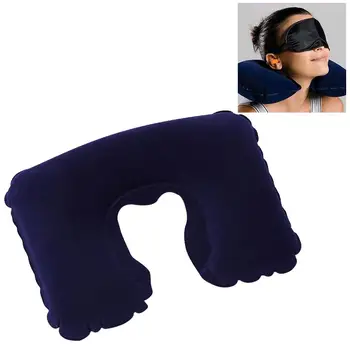 

Portable U Shape Inflatable Air Cushion Neck Rest Eye Mask Earplug Travel Set